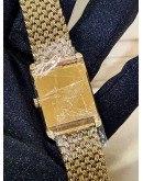 ROLEX CELLINI FULL 18K 750 YELLOW GOLD FACTORY DIAMONDS 3/6/9 BLUE SAPPHIRE INDICES REF 4930 GOLD TEXTURE DIAL 33MM X 24MM MANUAL WINDING WATCH