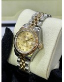 ROLEX LADY DATEJUST JUBILEE HALF 18K 750 YELLOW GOLD REF 179173 CHAMPAGNE ROMAN NUMBERALS DIAL 26MM AUTOMATIC WATCH