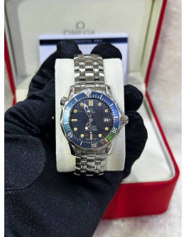 OMEGA SEAMASTER DIVER 300M REF 196.1502 BLUE DIAL 36MM QUARTZ WATCH