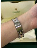 ROLEX OYSTER PERPETUAL DATE HALF 18K 750 YELLOW GOLD REF 15223 CHAMPAGNE DIAL 34MM AUTOMATIC WATCH