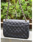 CHANEL JUMBO CLASSIC DOUBLE FLAP BLACK CAVIAR LEATHER GHW