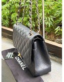 CHANEL JUMBO CLASSIC DOUBLE FLAP BLACK CAVIAR LEATHER GHW