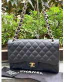 CHANEL JUMBO CLASSIC DOUBLE FLAP BLACK CAVIAR LEATHER GHW