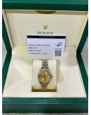 ROLEX LADY DATEJUST HALF 18K 750 YELLOW GOLD REF 69173 JUBILEE CHAMPAGNE DIAL 26MM AUTOMATIC WATCH