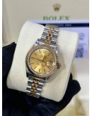 ROLEX LADY DATEJUST HALF 18K 750 YELLOW GOLD REF 69173 JUBILEE CHAMPAGNE DIAL 26MM AUTOMATIC WATCH