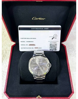 CARTIER BALLON BLEU REG WABB0060 DARK GREY DIAL 40MM AUTOMATIC WATCH