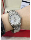 OMEGA SEAMASTER DIAMONDS WHITE MOTHER OF PEARL REF 2509.75 36MM AUTOMATIC WATCH