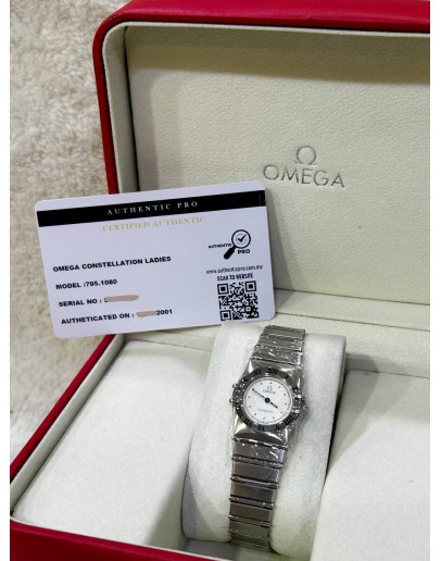 OMEGA CONSTELLATION LADIES REF 795.1080 SILVER DIAL 22MM QUARTZ WATCH