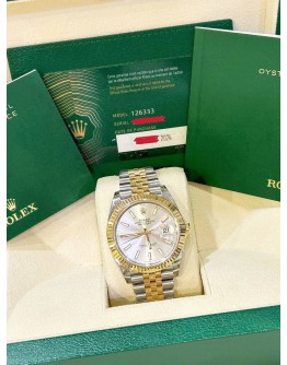 ROLEX DATEJUST 41 REF 126333 HALF 18K 750 YELLOW GOLD 41MM AUTOMATIC WATCH