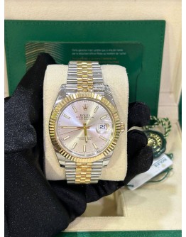 ROLEX DATEJUST 41 REF 126333 HALF 18K 750 YELLOW GOLD 41MM AUTOMATIC WATCH