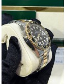 ROLEX GMT-MASTER II HALF 18K 750 YELLOW GOLD REF 116813 BLACK DIAL 40MM AUTOMATIC WATCH