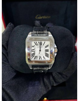 CARTIER SANTOS 100 XL REF 2656 WHITE ROMAN NUMBERALS DIAL 38MM X 51MM AUTOMATIC WATCH