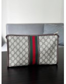 GUCCI GG WEB SUPREME OPHIDIA MEDIUM POUCH