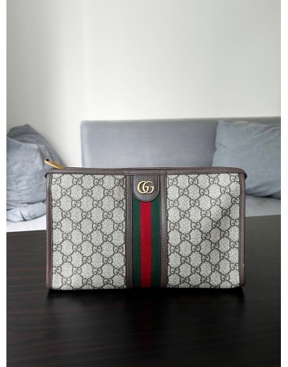 GUCCI GG WEB SUPREME OPHIDIA MEDIUM POUCH