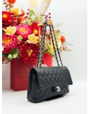 CHANEL MEDIUM CLASSIC DOUBLE FLAP SHOULDER BAG IN BLACK CAVIAR LEATHER