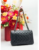 CHANEL MEDIUM CLASSIC DOUBLE FLAP SHOULDER BAG IN BLACK CAVIAR LEATHER
