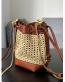 CHLOÉ RAFFIA MICRO MARCIE BUCKET BAG  