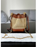 CHLOÉ RAFFIA MICRO MARCIE BUCKET BAG  