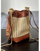 CHLOÉ RAFFIA MICRO MARCIE BUCKET BAG  