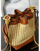 CHLOÉ RAFFIA MICRO MARCIE BUCKET BAG  