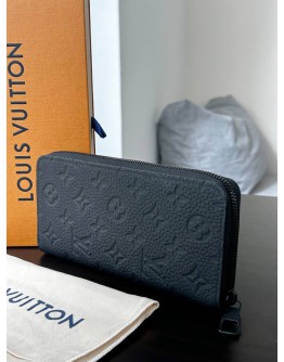 LOUIS VUITTON ZIPPY LONG WALLET IN BLACK AEROGRAM  