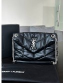 YSL YVES SAINT LAURENT MEDIUM LOULOU PUFFER CHEVRON QUILTING