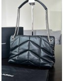 YSL YVES SAINT LAURENT MEDIUM LOULOU PUFFER CHEVRON QUILTING