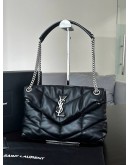 YSL YVES SAINT LAURENT MEDIUM LOULOU PUFFER CHEVRON QUILTING