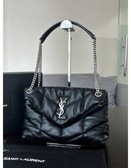 YSL YVES SAINT LAURENT MEDIUM LOULOU PUFFER CHEVRON QUILTING