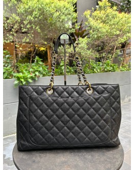 CHANEL GM GST TOTE BAG IN BLACK CAVIAR LEATHER