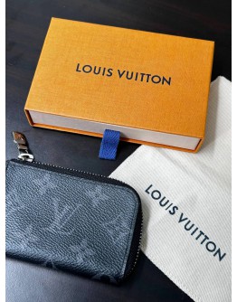 LOUIS VUITTON ZIPPY COIN PURSE PORTE MONNAIE JOUR IN MONOGRAM ECLIPSE CANVAS  