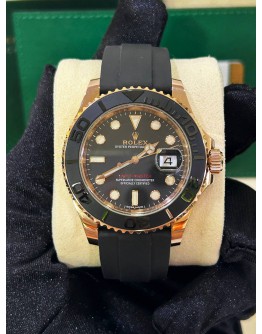 ROLEX YACHT MASTER 40 18K 750 ROSE GOLD REF 116655 BLACK DIAL 40MM AUTOMATIC WATCH