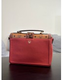 MCM LITTLE VERONIKA VISETOS SACTHEL IN SIGNATURE COGNAC MONOGRAM CANVAS & LEATHER WITH LEOPARD PRINT  