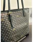 FAURÉ LE PAGE DAILY BATTLE 27 TOTE BAG IN SIGNATURE ECAILLES SCAPE MOTIF COATED CANVAS & LEATHER  