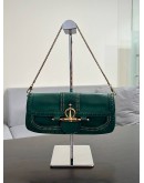 GUCCI SNAFFLE BIT CHAIN SHOULDER BAG IN GREEN  