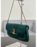 GUCCI SNAFFLE BIT CHAIN SHOULDER BAG IN GREEN  