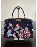 FENDI MEDIUM PEEKABOO BAG DENIM VITELLO DOLCE BIRDS