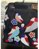 FENDI MEDIUM PEEKABOO BAG DENIM VITELLO DOLCE BIRDS