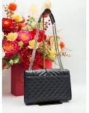 2018 YSL YVES SAINT LAURENT ENVELOPE SHOULDER BAG IN BLACK GRAINED CALFSKIN LEATHER