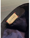 GUCCI GG CANVAS BASEBALL HAT WITH RED & BLUE WEB STRIPES DETAIL