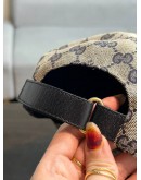 GUCCI GG CANVAS BASEBALL HAT WITH RED & BLUE WEB STRIPES DETAIL