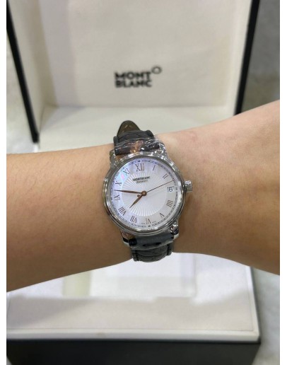 MONTBLANC TRADITION DATE MOTHER OF PEARL DIAL 32MM AUTOMATIC WATCH
