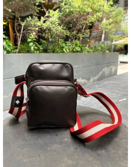 BALLY CROSSBODY BAG IN DARK BROWN CALF LEATHER