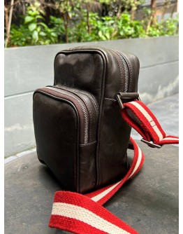 BALLY CROSSBODY BAG IN DARK BROWN CALF LEATHER