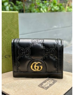GUCCI GG MATELASSÉ LEATHER WOMEN’S CARD CASE WALLET  