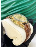 ROLEX OYSTER PERPETUAL DATE REF 15505 GOLD PLATED 34MM AUTOMATIC WATCH