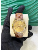 ROLEX OYSTER PERPETUAL DATE REF 15505 GOLD PLATED 34MM AUTOMATIC WATCH