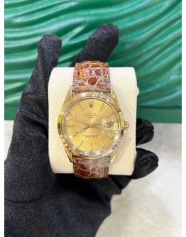ROLEX OYSTER PERPETUAL DATE REF 15505 GOLD PLATED 34MM AUTOMATIC WATCH