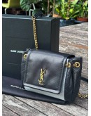 YSL YVES SAINT LAURENT MINI NOLITA IN LAMBSKIN LEATHER & GOLD HARDWARE  