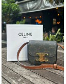 CELINE MINI CLAUDE IN TRIOMPHE CANVAS AND CALFSKIN